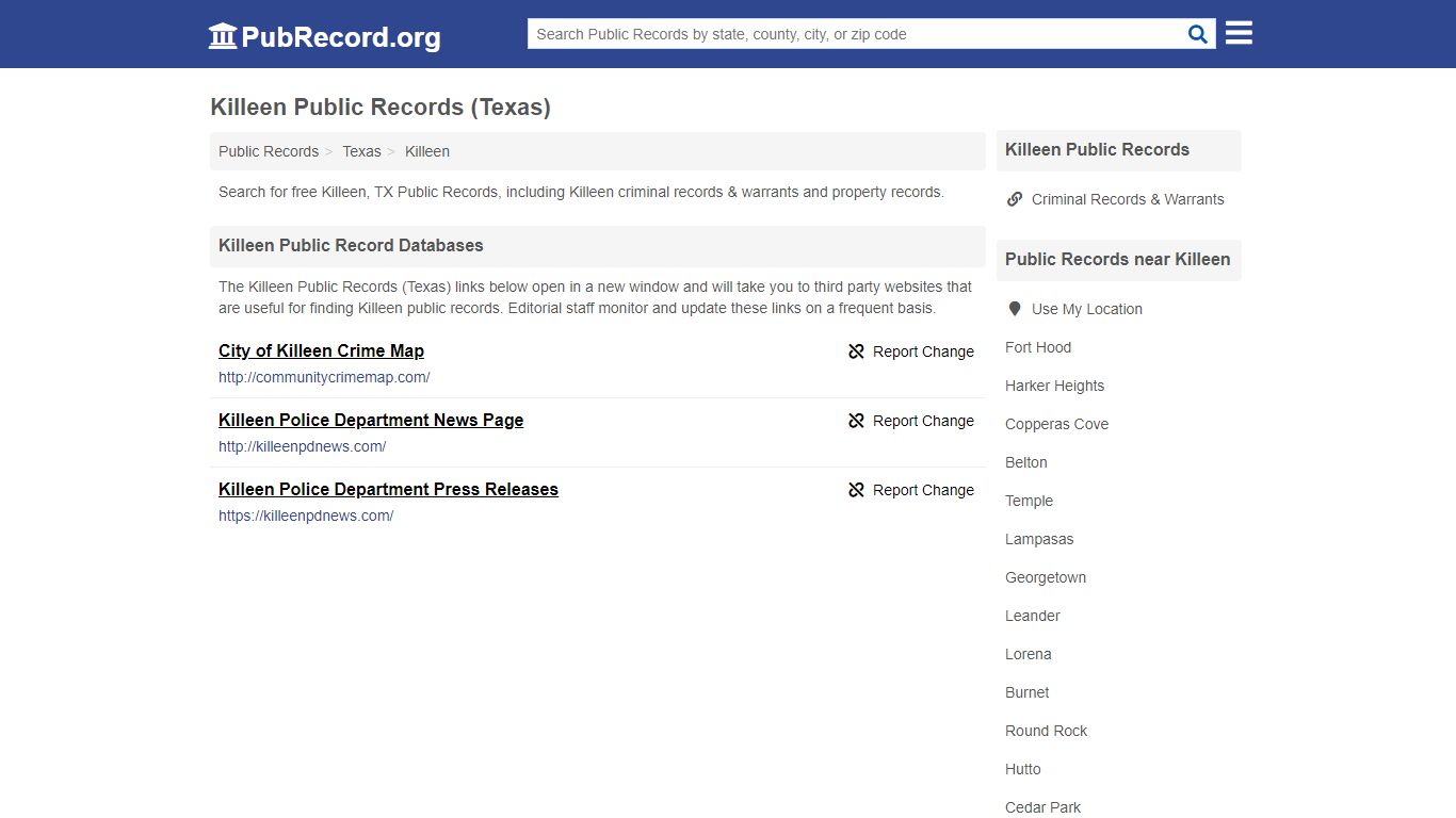 Free Killeen Public Records (Texas Public Records) - PubRecord.org
